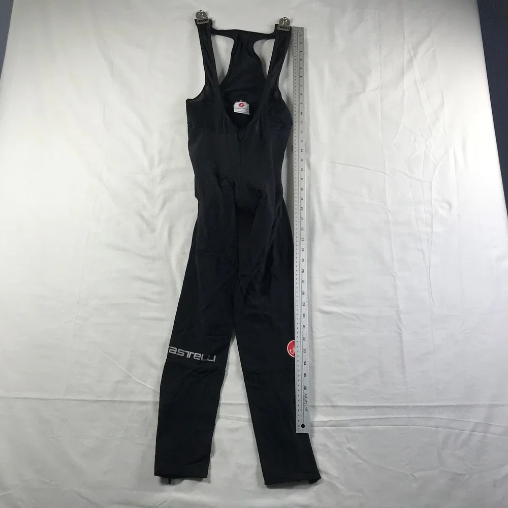 Castelli Mens Black Cycling Bib Tights Padded Chamois Mesh Straps Size Large